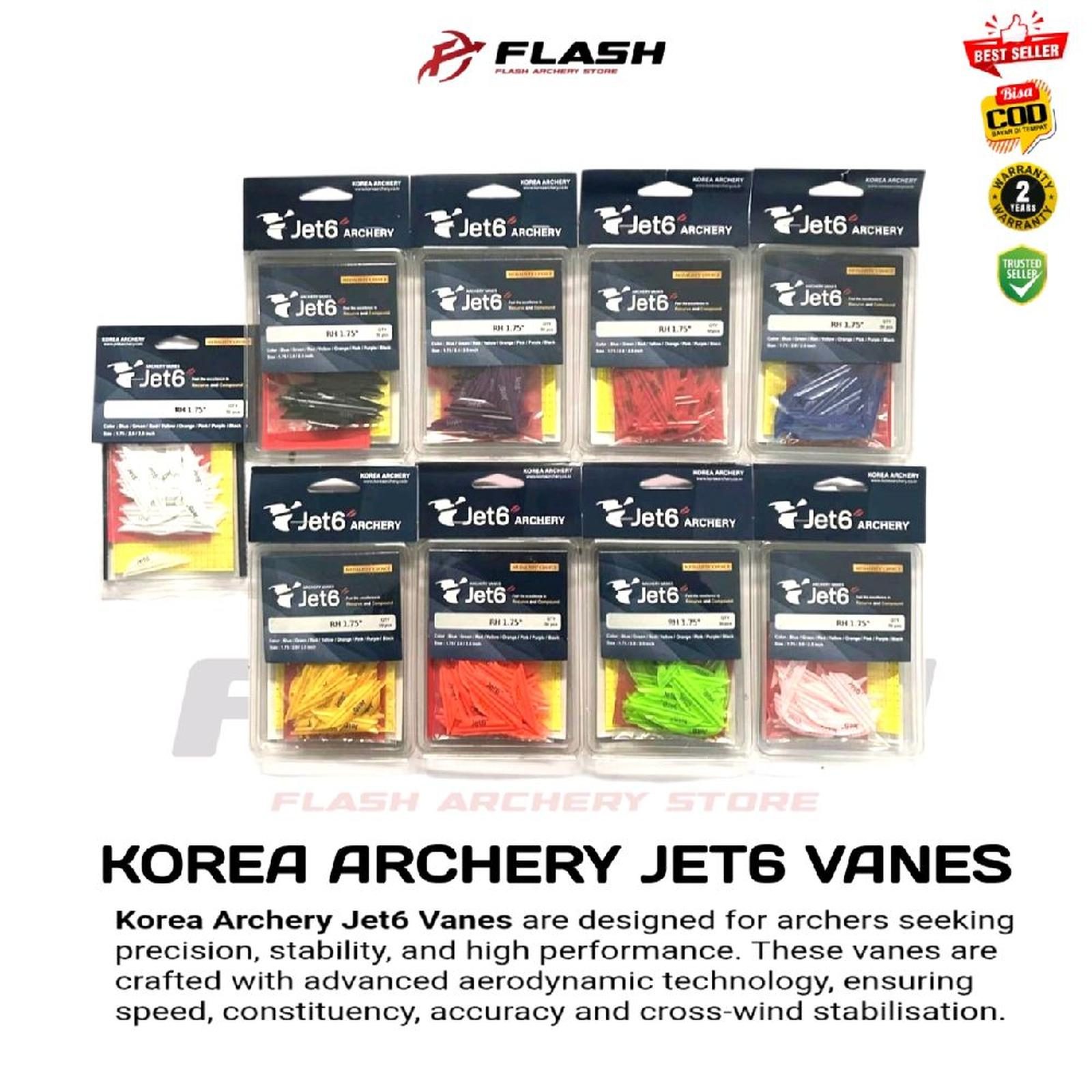 JET6 VANES KOREA ORIGINAL 1.75 dan 2 Inchi - Merah, 2 Inchi
